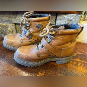 Harley Davidson leather riding boots Size 7 38 GUC